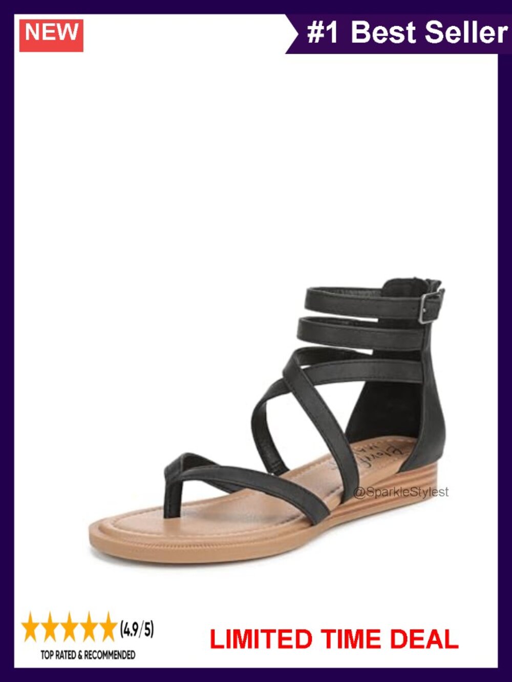 Women's Platform Wedge Sandals Multi-Strap Open Toe Ankle Strap Casual